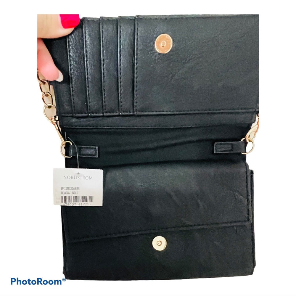 NWT NEIMAN MARCUS Black and Gold Crossbody w/ Bow - Picture 5 of 13